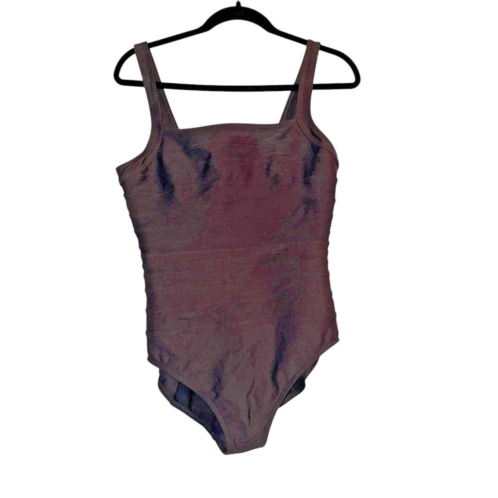 Miraclesuit Womens Black Square Neck Tummy Control One Piece Swimsuit